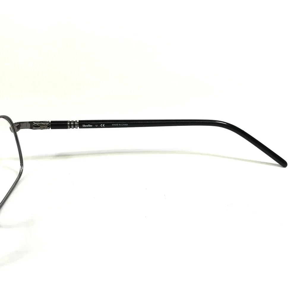 Sferoflex Eyeglasses Frames 2287 268 Black Silver Rectangular Full Rim 57-17-145